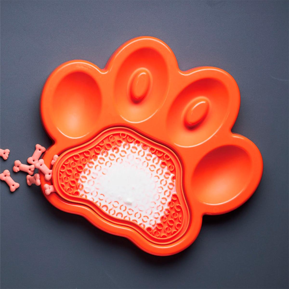 Alfombra De Lamer Petdreamhouse Paw 2 En 1 Naranja Alimentador Lento Y Almohadilla